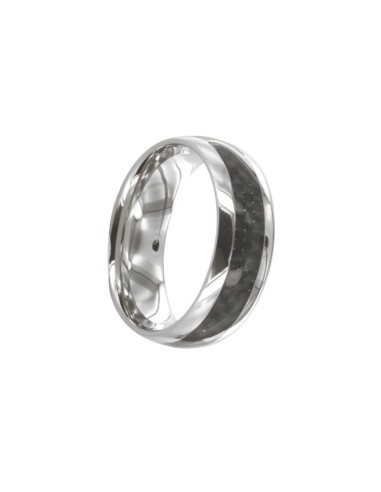 Bague en acier, câble et oxyde de zirconium.