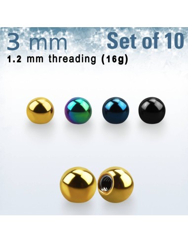 accessoire bille piercing 1.6 mm x 3 mm