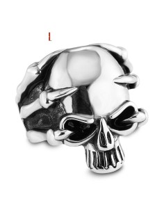 bague skull acier