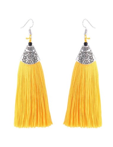 Boucles d'oreilles pompon jaune