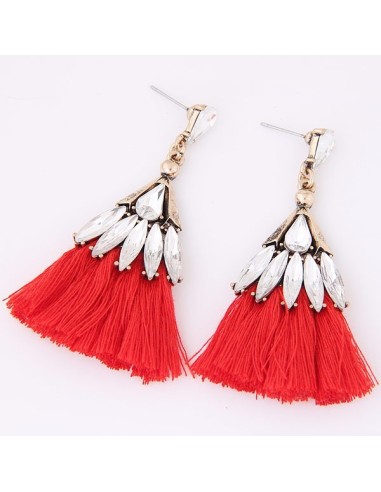 Boucles d'oreille rouge en fantaisie