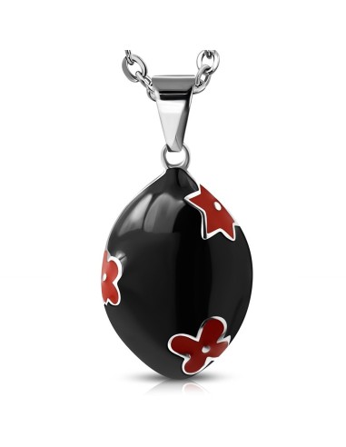 Pendentif rouge et noir en acier modèle Borko