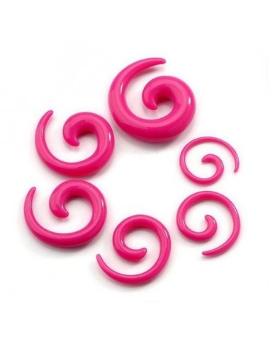 piercing écarteur ou expandeur spirale rose foncé 