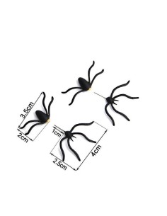 Boucles d'oreille araignée noires modèle Bynaia