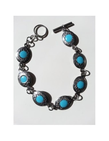 bracelet turquoise et acier modèle Bunaiah