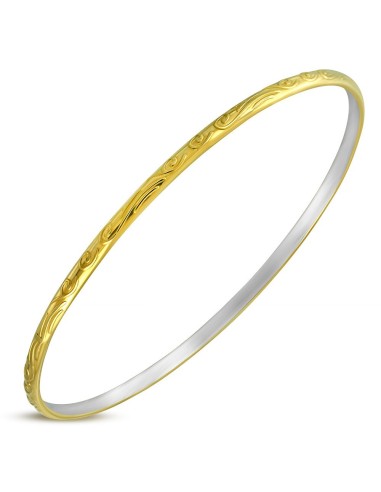 Bracelet rigide en acier doré  modèle Bunifaz
