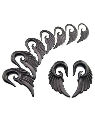 Piercing spirale aile acrylique noir modèle biobban