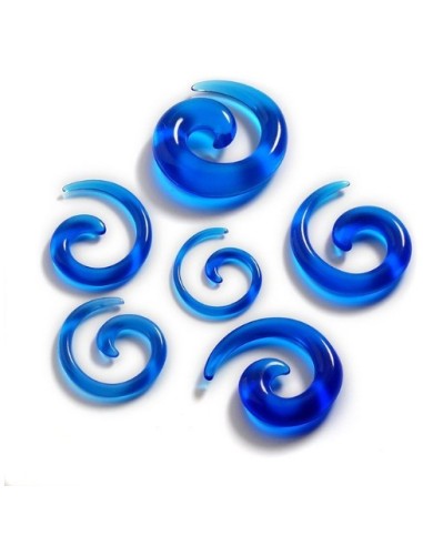 Piercing spirale acrylique bleu modèle Biubban