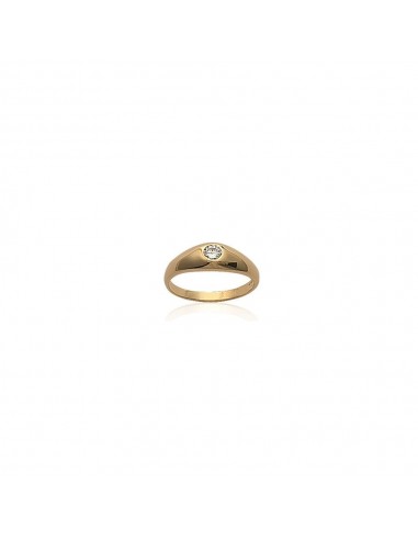 Bague jonc en plaqué-or et oxyde de zirconium