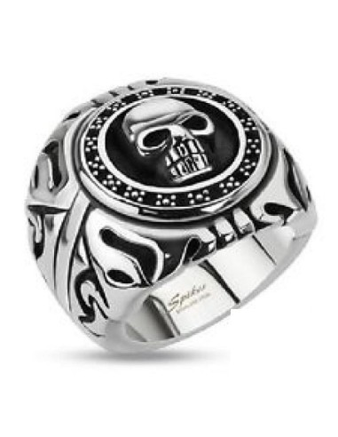 Bague skull  en acier modèle Biurchy