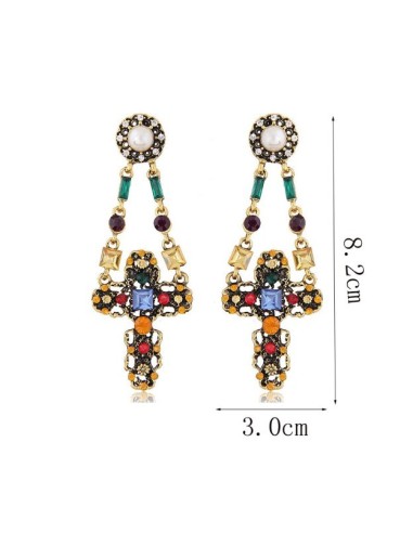 Boucles d'oreilles multicolore    modèle Budony