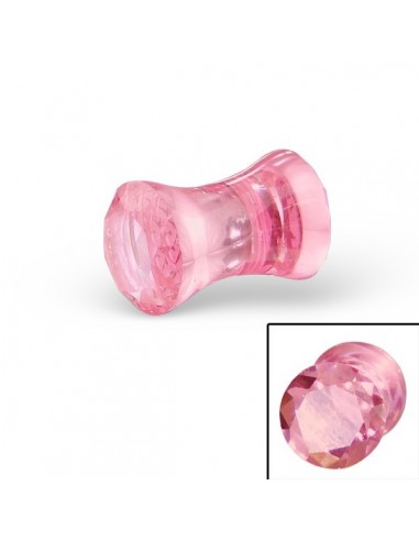 plug cristal rose 6 mm