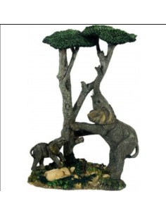 Statuette deux éléphants avec baobab modèle Baobab