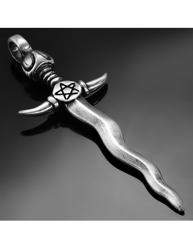 Pendentif épée dague pentacle en étain modèle Byrtran
