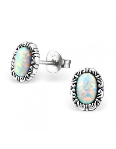Boucles d'oreilles opale en  argent modèle Bobylas