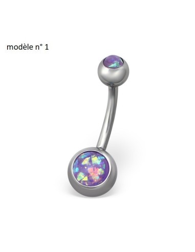 Piercing nombril opale modèle Bilbine