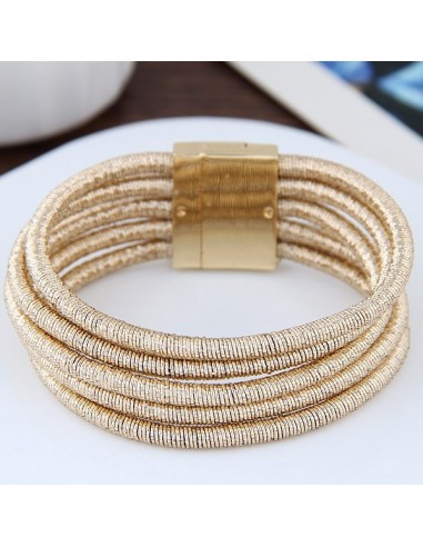 Bracelet doré multi rangs