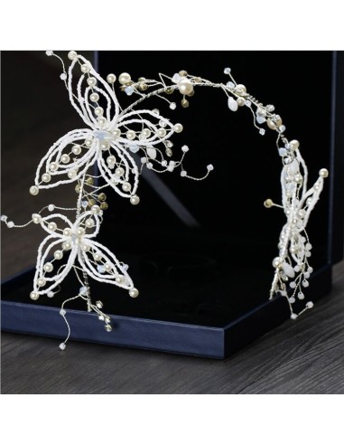 Bijou cheveux headband de mariage perles et cristal modèle Bilbine