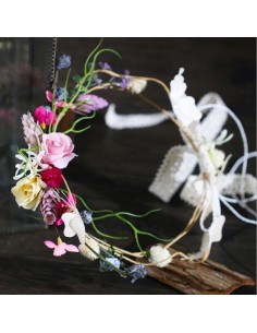 Couronne de fleurs Bijou cheveux de mariage modèle Birban