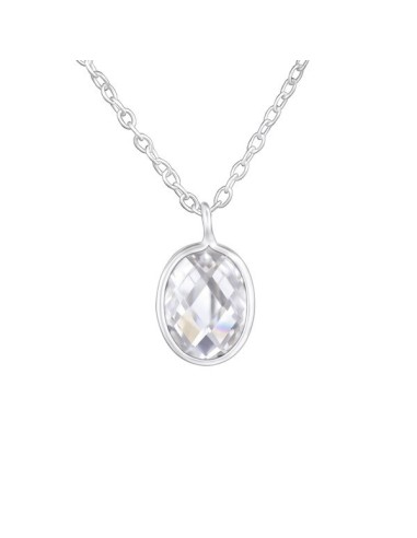Collier argent et petit  zircone