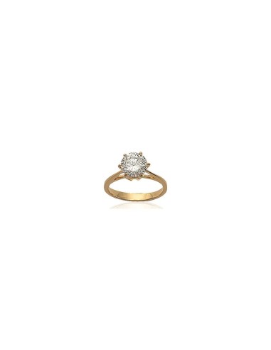 Bague Solitaire en  Plaqué Or modèle Bavon