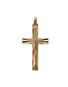 Pendentif croix en plaqué or modèle Bavon