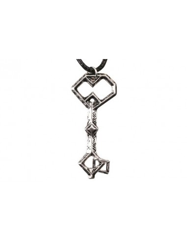 Collier clé gris argenté fantaisie