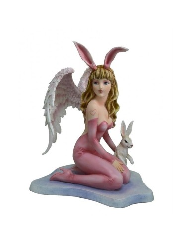 Statuette ange déguisée en lapin rose modèle Bartram