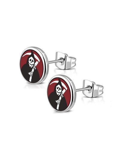 Boucles d'oreilles skull en acier modèle Berna