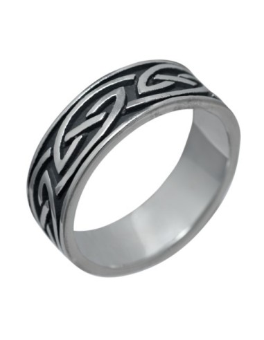 Bague alliance style tribal en acier modèle Bovon