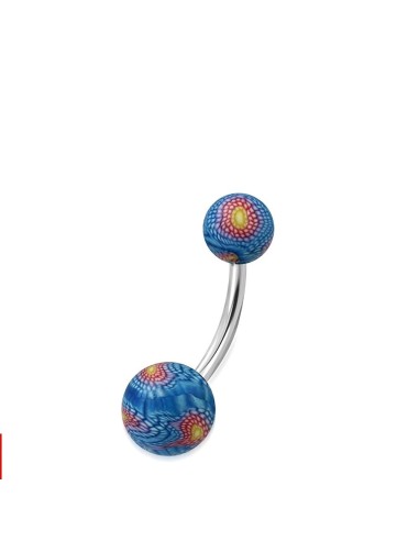 Piercing nombril bleu modèle bovon