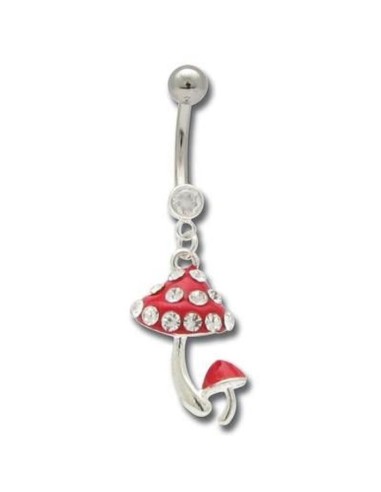 Piercing nombril champignon rouge modèle Biatine