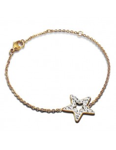 bracelet acier étoile dorée