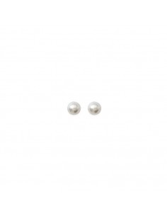 boucle d'oreille perle ivoire plaqué or 5 mm