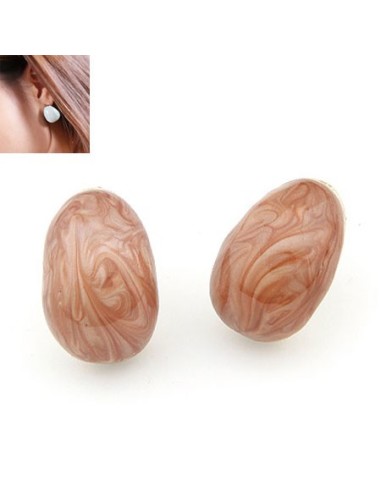 Boucles d'oreille marron nacré modèle Brynnt