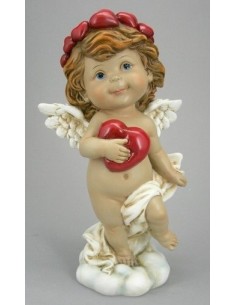 Figurine statuette ange et son coeur rouge modèle Bigge