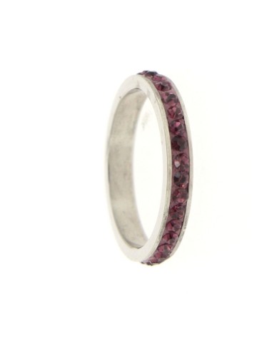 Bague violet strass et acier modèle Bennet