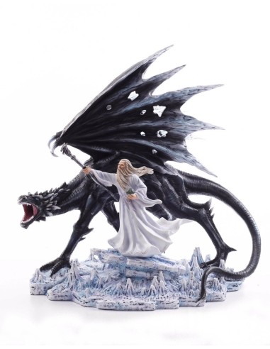Statuette figurine dragon et Merlin modèle  Bavon