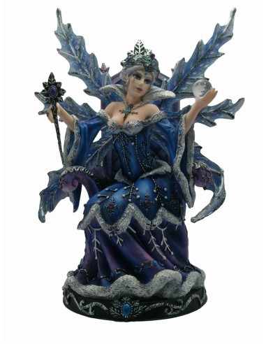 Statuette figurine fée des neiges sur son trône modèle  Buvon