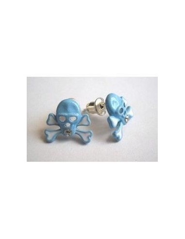 Boucles d'oreilles skull bleues modèle Buddy