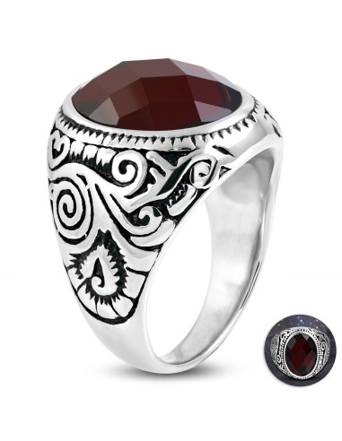 Bague acier rouge modèle Bogge