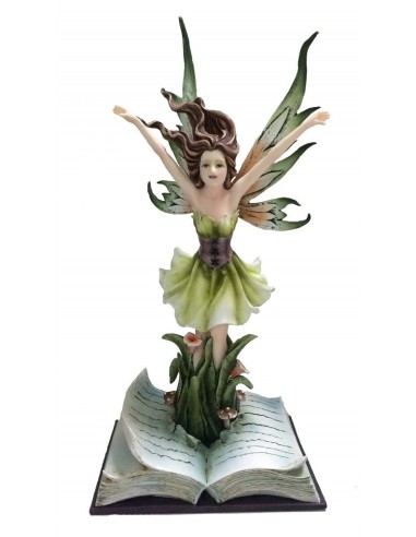 Statuette figurine fée sur son livre  modèle  Byatine