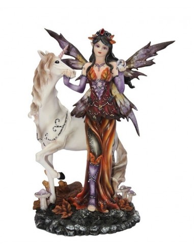 Statuette figurine fée et sa licorne  modèle  Agenn