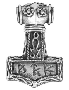 Pendentif marteau de thor et runes argent modèle Brudan