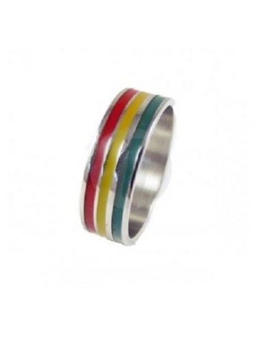 Bague anneau acier rasta modèle Berna