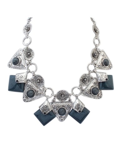 Collier gris et argenté  modèle Bertran