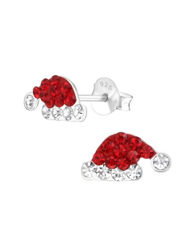 Boucles d'oreille rouge en argent modèle Bylinda