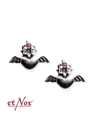 etNox - Boucles d'oreilles Coeur volant  modèle Byrnado