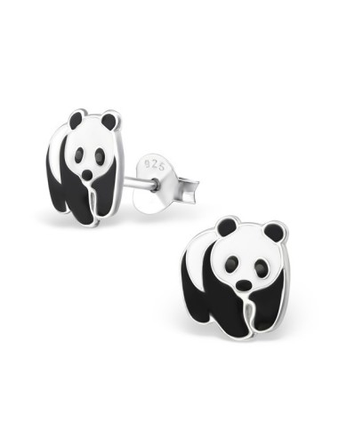 Boucles d'oreille Panda en argent