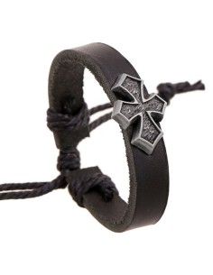 Bracelet croix cuir modèle Busant